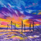 Fishing Poles Sunset Collection