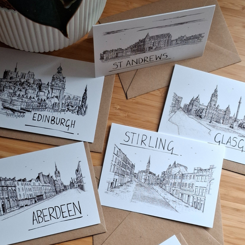 Scottish Skyline Greetings Cards
