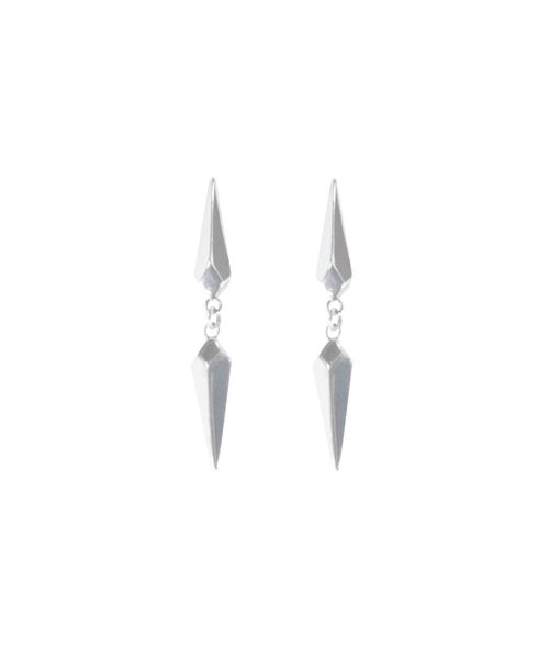 Facet Long Drop Stud Earrings