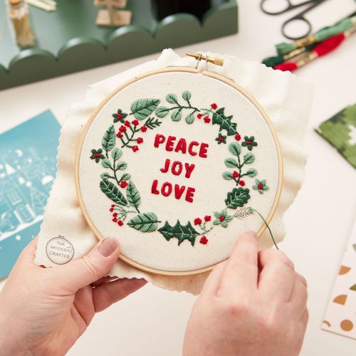 Peace Joy Love Embroidery Kit
