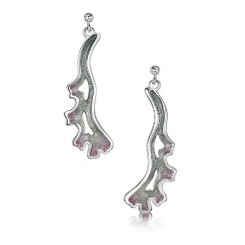 Sea Moss Dress Drop Earrings in Mill Sands Enamel