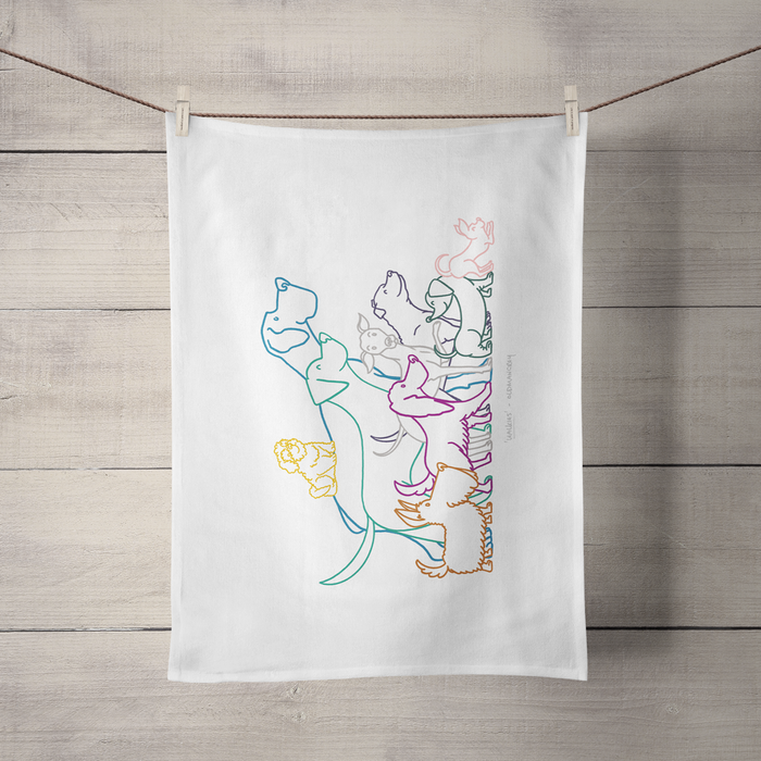 Tea Towel - Walkies