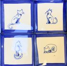 Hand painted delft style cats