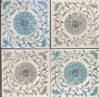 Turquoise or grey Vintage Floral design on tile coasters and trivets