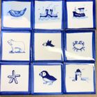 Hand painted delft style tiles, NEW! designs, plus, now in 2 sizes