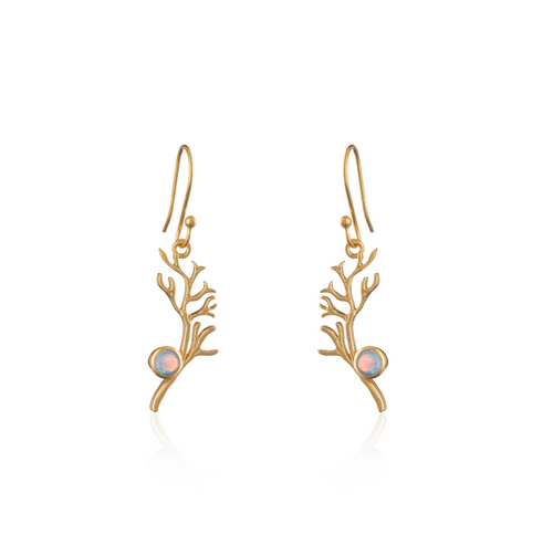 Gold Vermeil Seaweed Drop Earrings