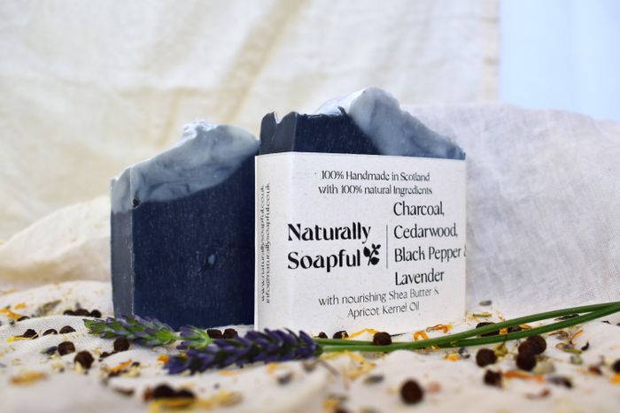 Charcoal, Cedarwood, Black Pepper & Lavender Handmade Soap