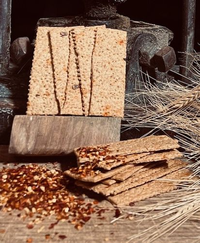 Chilli Bermeal sourdough crackers