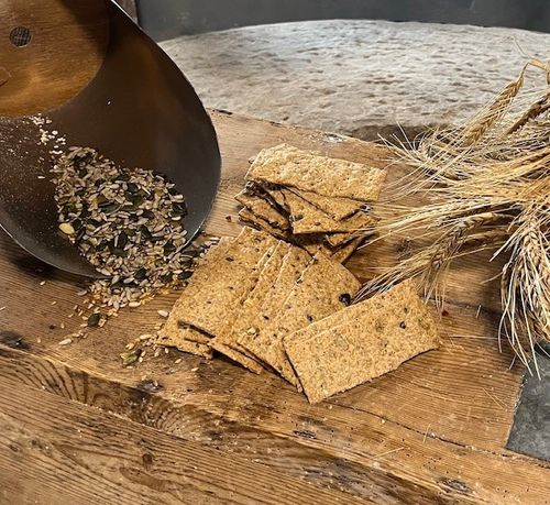 Seeded Bermeal sourdough crackers