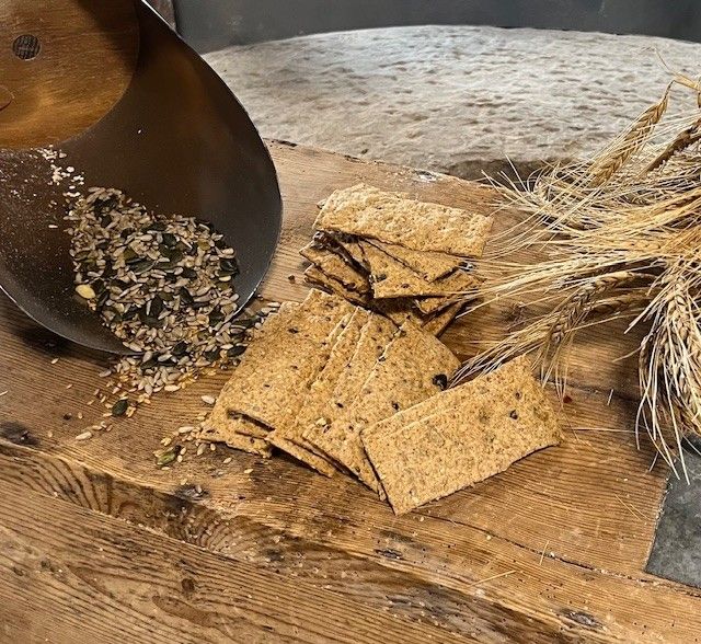 Seeded Bermeal sourdough crackers