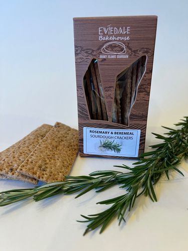 Rosemary beremeal sourdough crackers