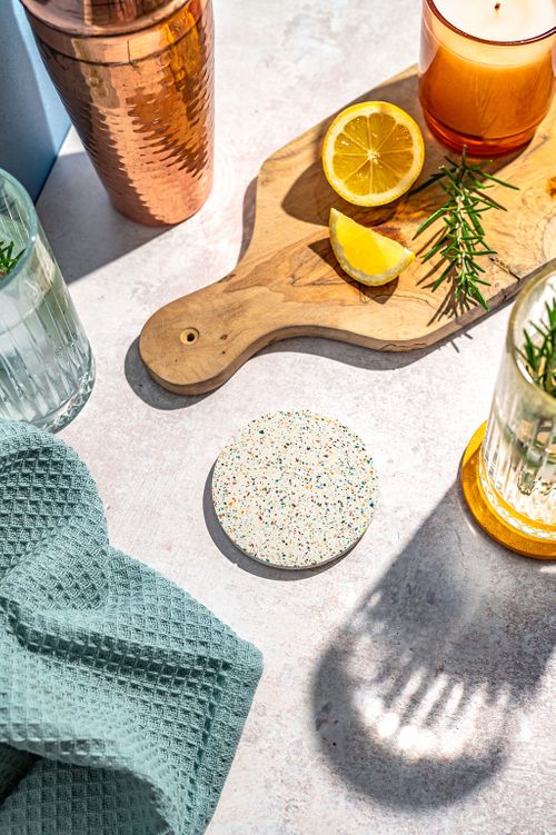 Terrazzo Effect Drinks Coasters
