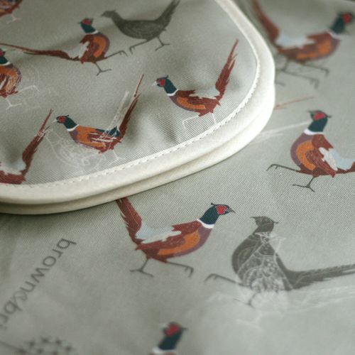 Pheasant tea towel and oven glove