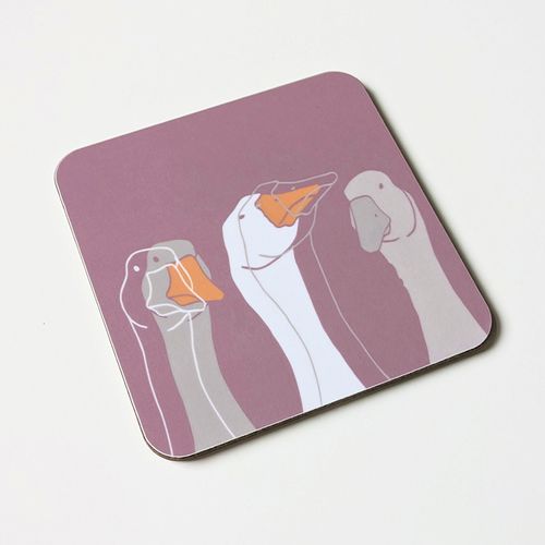 Farmyard geese coaster