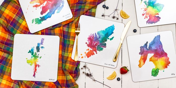 Scottish Islands - Individual Watercolour Maps