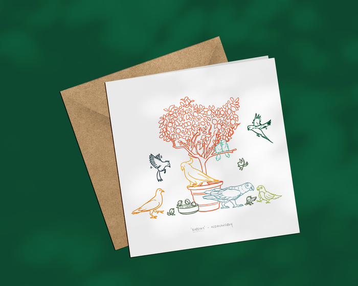 Greetings Card - Square - Birdies
