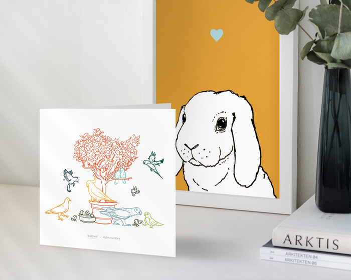 Greetings Card - Square - Birdies