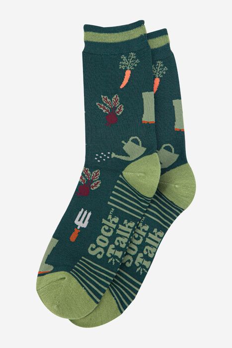 Men's Bamboo Socks - Forest Green/Green, Gardening