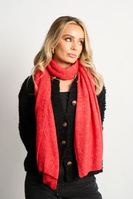 Hadley Red Wool Blend Heavyweight Scarf