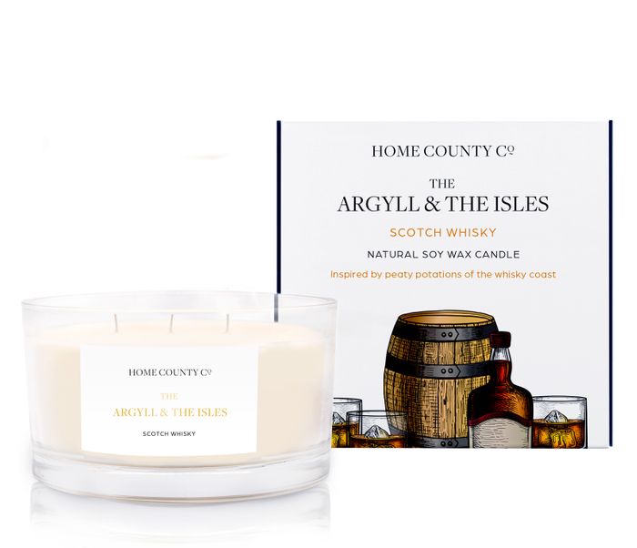 The Argyll & The Isles- Scotch Whisky 3 Wick Candle