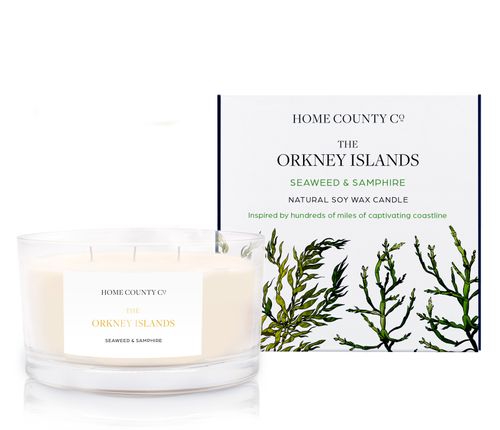 The Orkney Islands- Seaweed and Samphire 3 Wick Candle