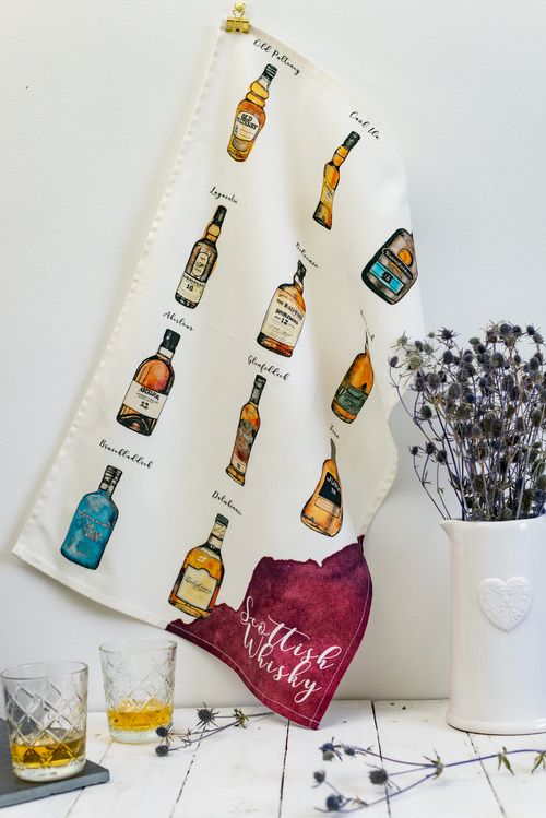 BESTSELLING Scottish Whisky Tea Towel