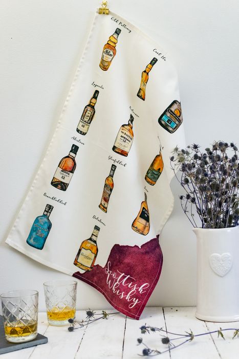 BESTSELLING Scottish Whisky Tea Towel