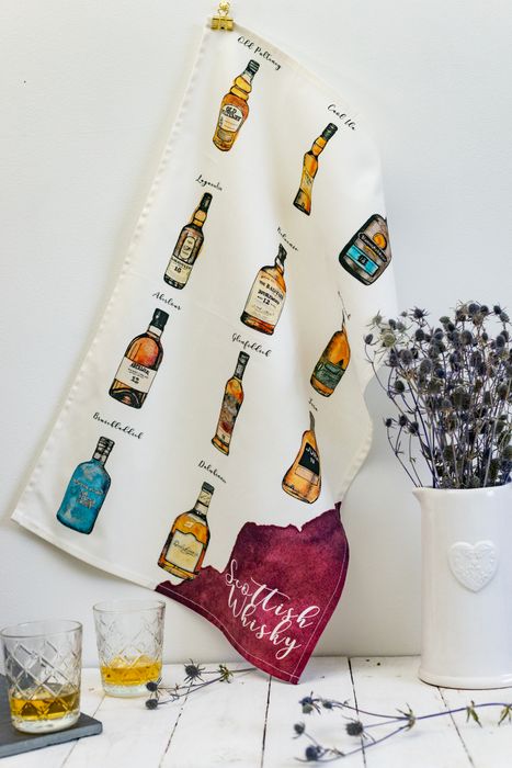 Scottish Whisky Tea Towel