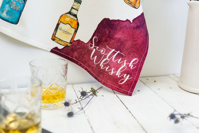 BESTSELLING Scottish Whisky Tea Towel