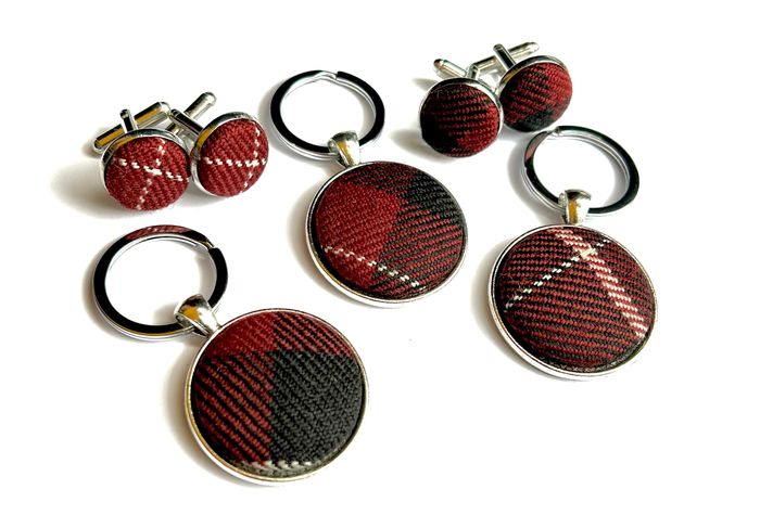 Tartan keychain key ring