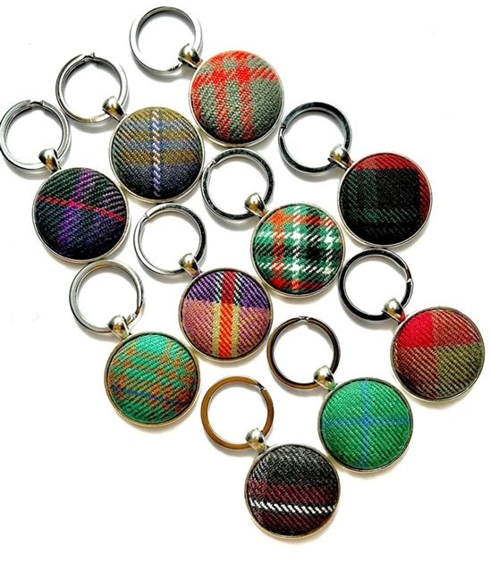 Tartan keychain key ring