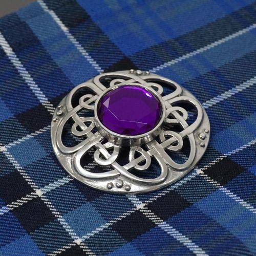 Plaid Brooch