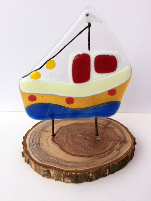 Fused Glass Fishing Boat