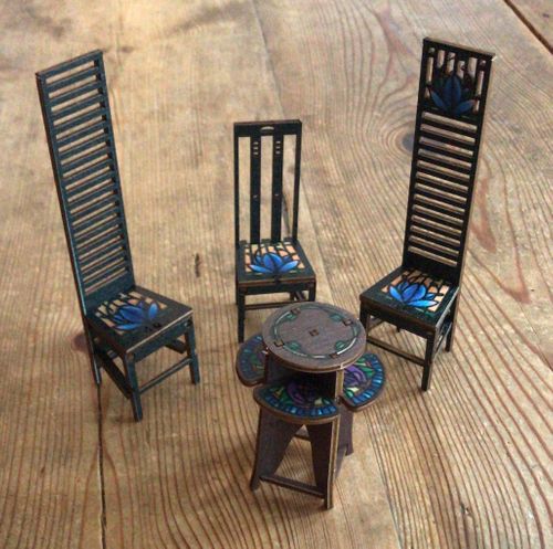 Charles Rennie Mackintosh Table and Chairs