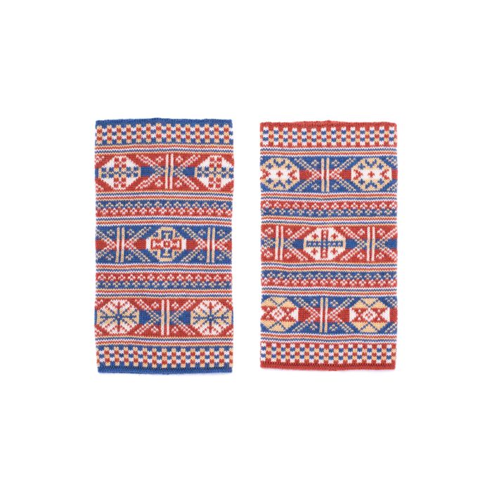 Heritage colour Fair Isle wristwarmers in rare pattern