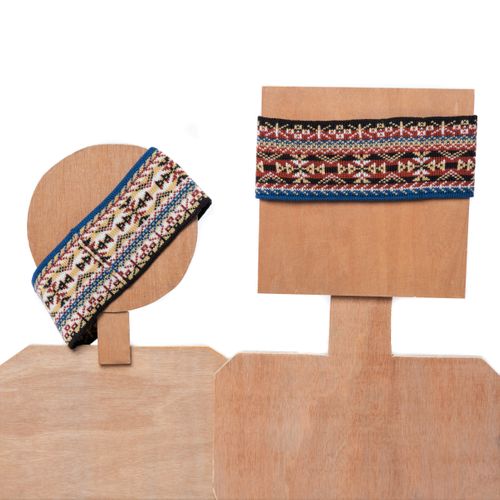 Thick heritage colour Fair Isle headband in stunning 5-colour design.