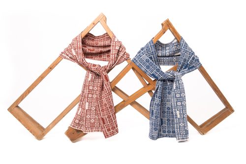 Royal Game of Ur 2-colour contemporary Fair Isle scarf