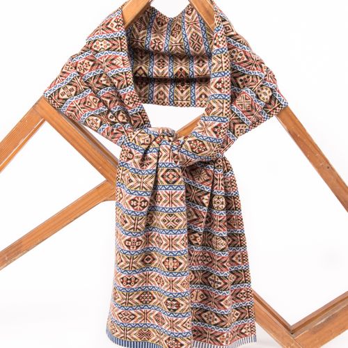 Heritage colour Fair Isle scarf in landmark design