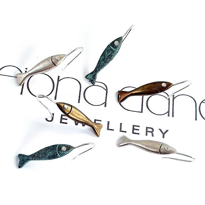 Medium Fish Drop Earrings