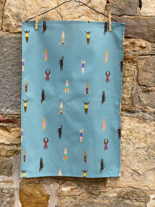 We Swim Tea Towel