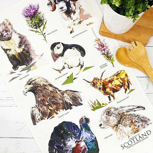 'WILDLIFE OF SCOTLAND' Tea Towel -BEST SELLER