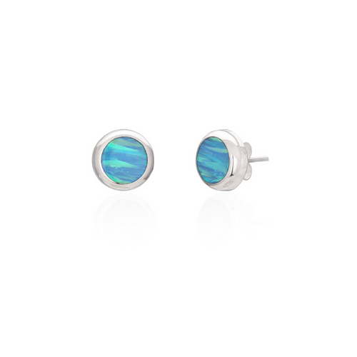 Ocean Blue Opal Stud