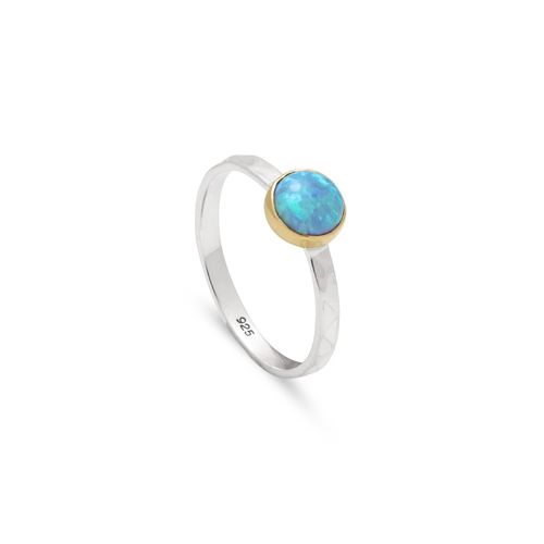 Small Hammered Opal Ring
