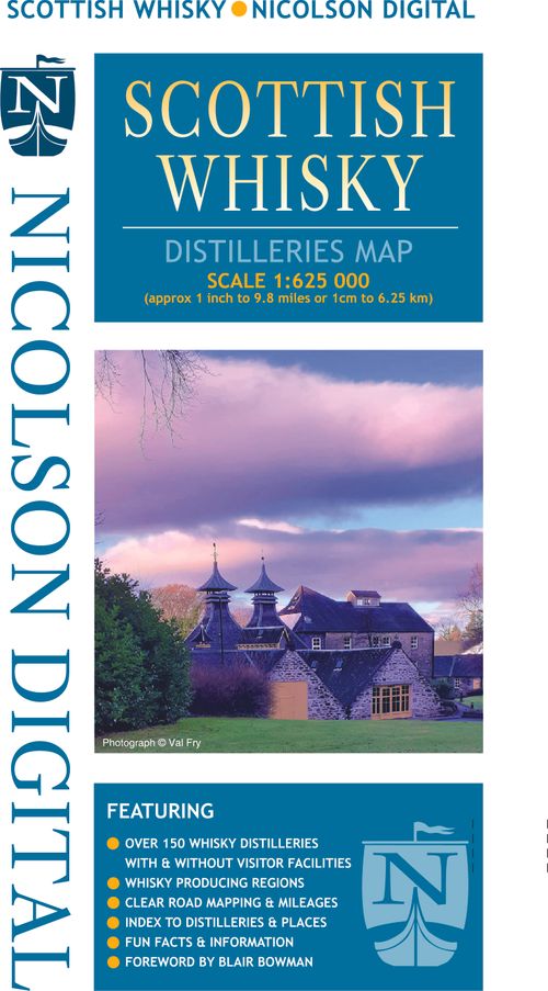 Nicolson Digital Scottish Whisky Distilleries Map