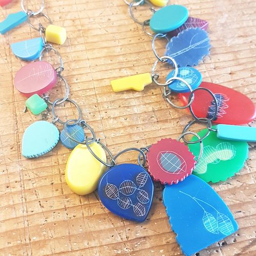 multi charm necklace