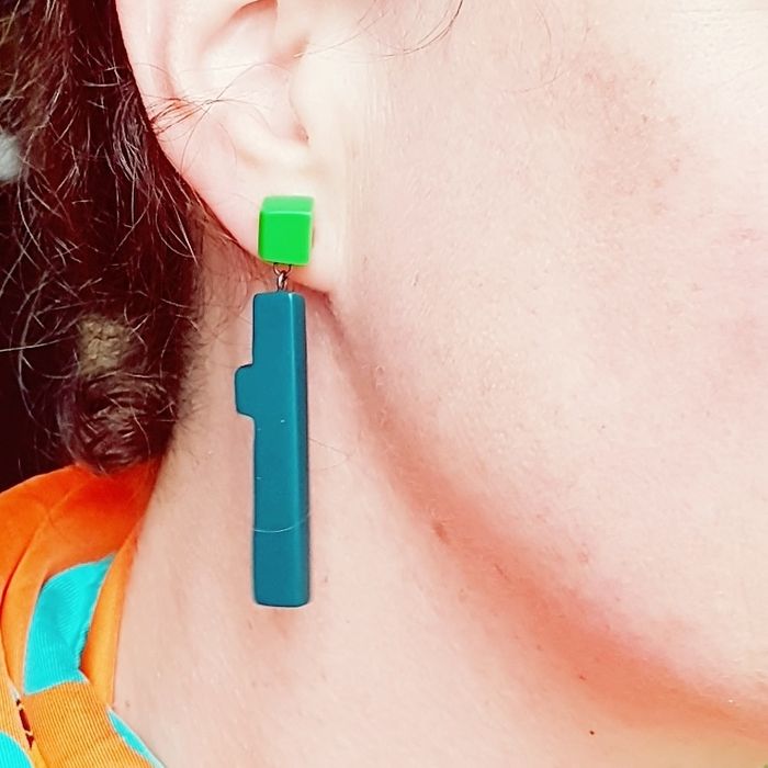 twig double drop earrings