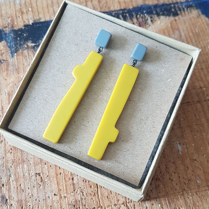 twig double drop earrings
