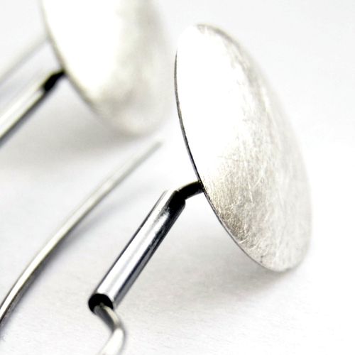 Brushed Discs Drop Earrings