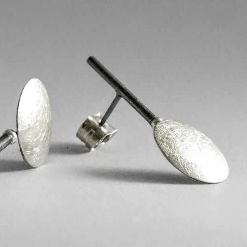 Small Brushed Discs Stud Earrings