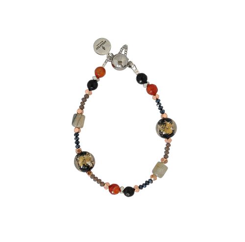 Aries: Black glass and agate set
